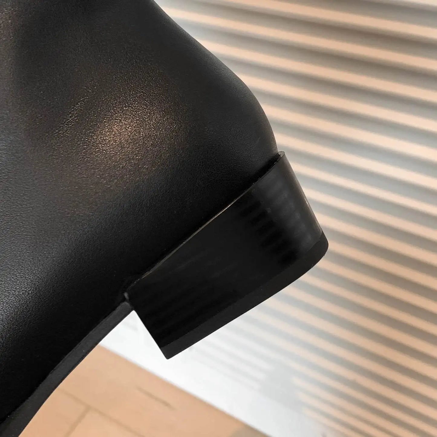 2026 New Cow Leather Round Toe Low Heels Winter Warm Riding Knee Boots  - ghoddosh.com
