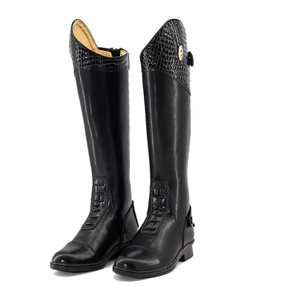 Genuine Leather Professional Equestrian Boots /Horse Riding Cowhide Long Boots