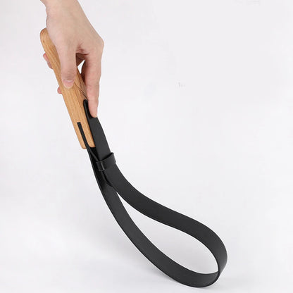 Equestrian 74CM PU Leather Horse Whip with Wooden Hand - Ghoddosh