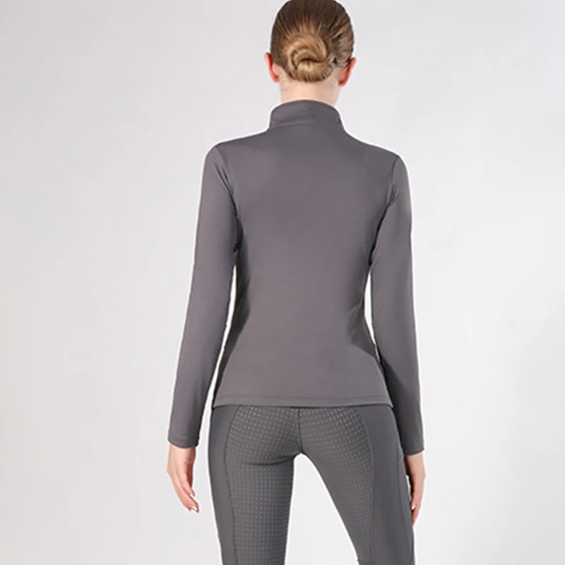 Western Zipper Horseback , Long Sleeve  Equestrian Tops