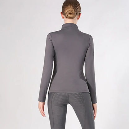 Western Zipper Horseback , Long Sleeve  Equestrian Tops