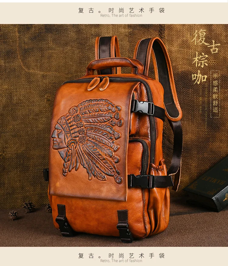 2025 New Handmade Backpack Genuine Leather Cowhide Backpack . Ghoddosh 
