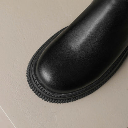 Casual Round-Toe Slip-On Ankle Boots - Ghoddosh