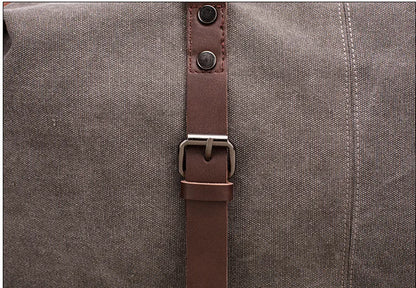 Men PU Leather Outdoor Luggage  Bag Large Capacity Shoulder Equestrian bag . Ghoddosh