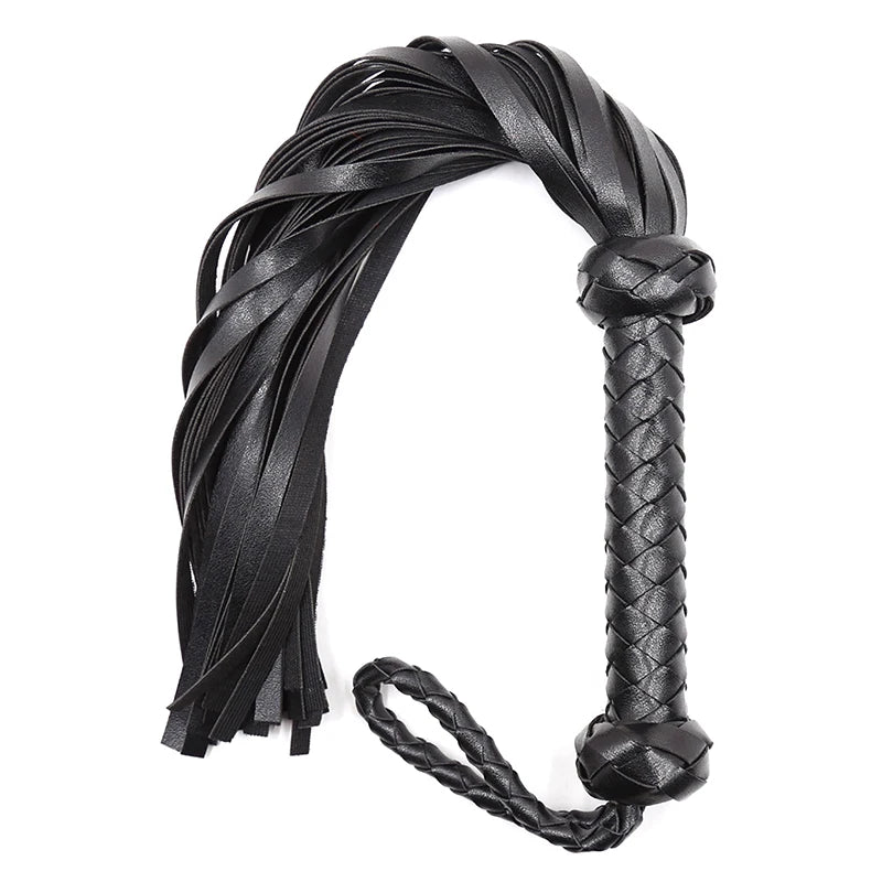 Equestrian Leather Horse Riding Whip With Woven Handle . Ghoddosh 