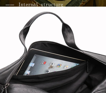 Men's Genuine Leather Handheld Bag, - Ghoddosh