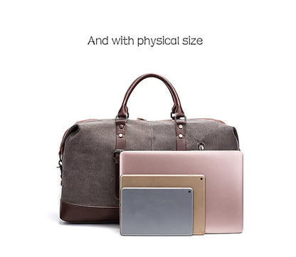 Men PU Leather Outdoor Luggage  Bag Large Capacity Shoulder Equestrian bag . Ghoddosh