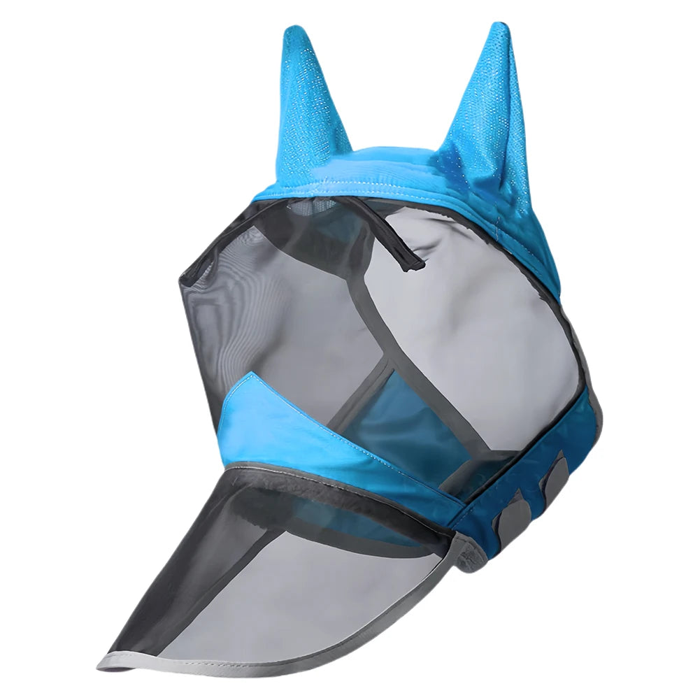 Anti-Mosquito Horse Full Face Protection /  Anti-Worms Mesh Mask with Nasal Cover @ ghoddosh.com