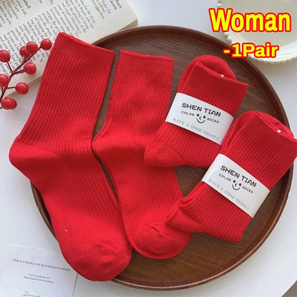 New Year of the Horse Chinese Style  2026 Zodiac Year Red Lucky  Cotton Socks  for Couple Christmas @ghoddosh.com