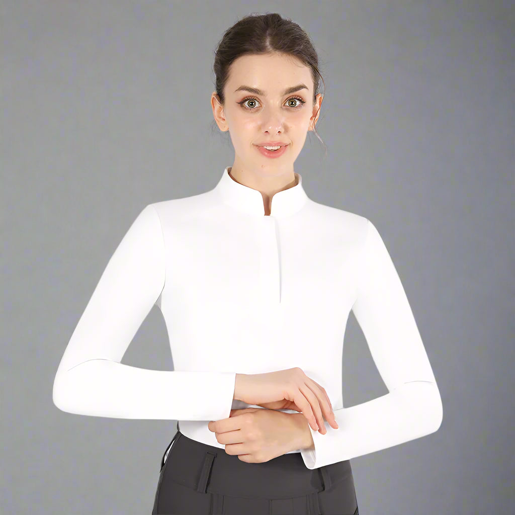 White Horse Riding  Woman long Sleeve T-Shirt