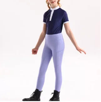 Purble Girls  Equestrian Summer pants - full silicone ,high elasticity knitted children's horse riding pants @ ghoddosh.com