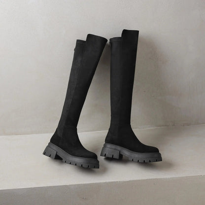 Slip On Elegant Modern Superstars  Over-the-knee Stretch Long Boots - Ghoddosh